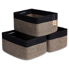 NaturalCozy storage baskets with structural frame show a firm, crease-free shape for neat presentation.
