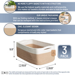 NaturalCozy storage baskets-structured-design highlight sturdy shape for durable, clutter-free spaces.