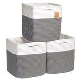 NaturalCozy storage cubes 11in in a 3-pack on a shelf for toy organization