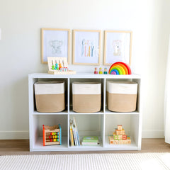 NaturalCozy Storage Cubes hidden-handles create a clean, clutter-free look.