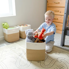 NaturalCozy Storage Cubes reinforced-stitched for durable, long-lasting use.