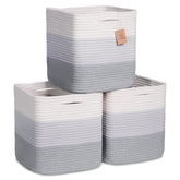 NaturalCozy Storage Cubes 11-inch basket fold close-up shows crisp shape and neat organization.