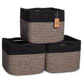 NaturalCozy storage cubes structured on shelf for neat organization