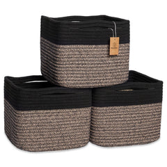 NaturalCozy storage cubes structured on shelf for neat organization