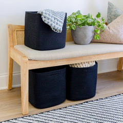 NaturalCozy Storage Cubes feature hidden reinforced handles for easy lifting.