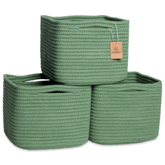 NaturalCozy storage cubes close-up showing firm structured cotton rope basket