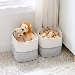 NaturalCozy toy storage bin filled with blocks enhances classroom cleanup.
