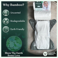Naturally Nature diaper liners rolls-closeup showing soft surface for sensitive skin