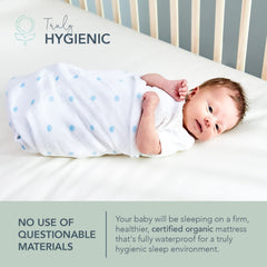 Naturepedic 2-stage infant-to-toddler design offers firm infant support and toddler comfort.