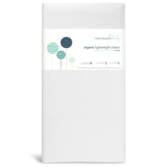 Naturepedic Organic Baby Crib Mattress main view shows 2-stage infant-to-toddler support.