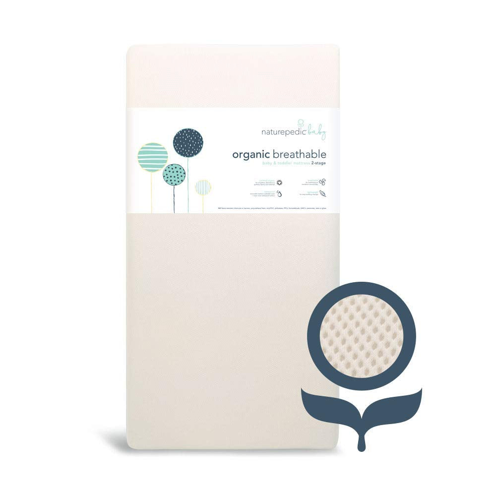 Naturepedic Organic Crib Mattress cover demonstrates breathable, toxin-free sleep surface for infant comfort