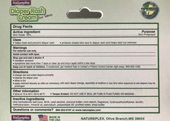 Natureplex diaper rash cream zinc oxide aloe close-up highlighting active ingredients for healing support
