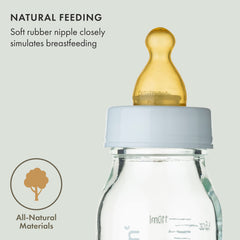 Natursutten double anti-colic valve bottle reduces spit-up during natural milk flow