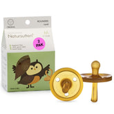 Natursutten 6-12m pacifiers with original shield and round nipple 2-pack for breastfed babies.