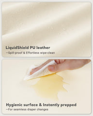 Navari changing pad with non-slip back ensures stable placement on any surface.