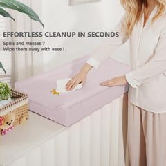 Navari vegan leather changing pad cover offers secure non-slip fit for stable diaper changes.
