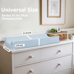 Navari waterproof blue changing pad cover wipe-clean surface keeps spills contained.