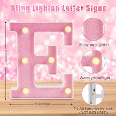 NAWTOR O N E pink LED numbers used in birthday banner setup