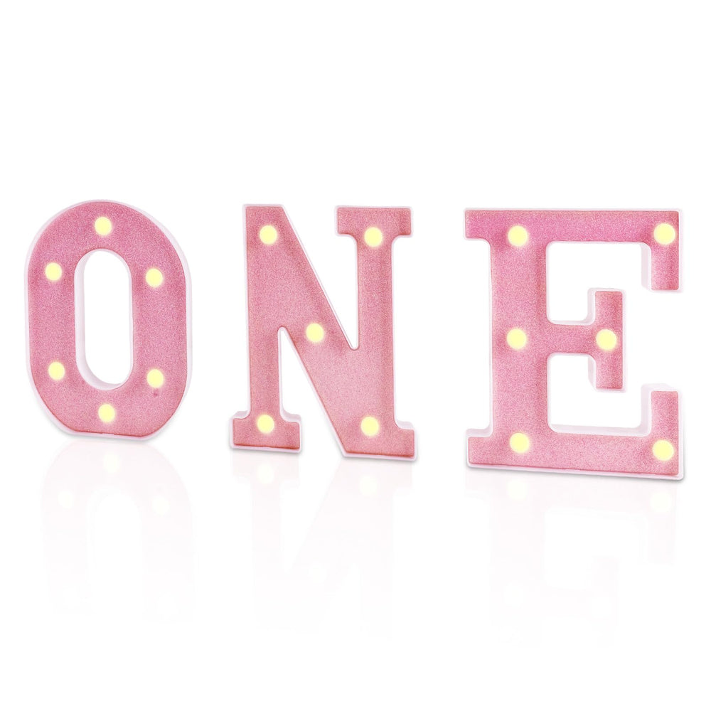 NAWTOR O N E pink LED numbers glow for first birthday photos
