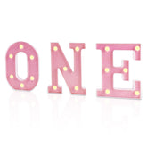 NAWTOR O N E pink LED numbers glow for first birthday photos