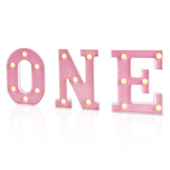 NAWTOR O N E pink LED numbers glow for first birthday photos