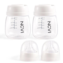 NCVI baby bottles 2-pack on a table for storing and feeding convenience