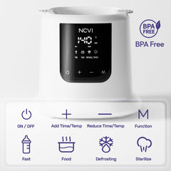 NCVI Baby Milk Warmer touch screen enables precise temperature adjustments