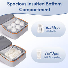 NCVI breast pump bag ice-packs included for up to 12 hours of cooling
