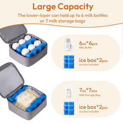 NCVI insulated compartment keeps milk cool on the go.