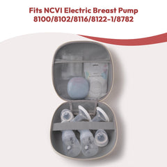 NCVI breast pump case interior mesh compartments keep parts organized during travel