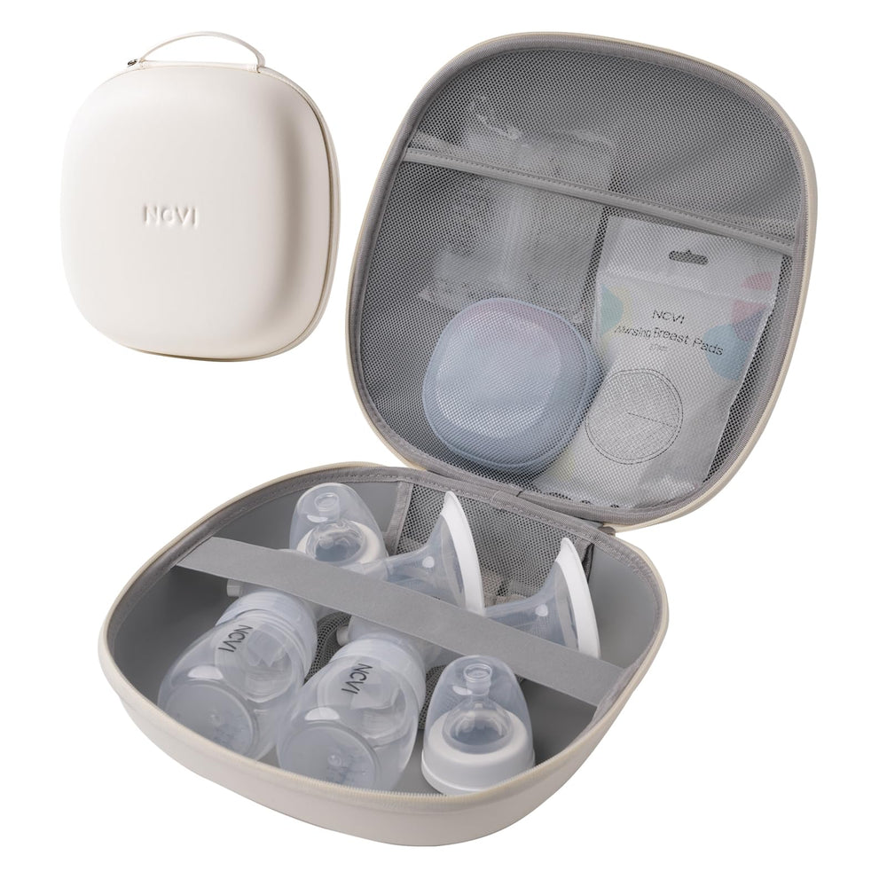 NCVI breast pump case with spacious interior for full kit on the go