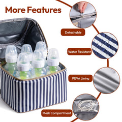 NCVI cooler set includes two ice packs to help maintain proper temperature during outings