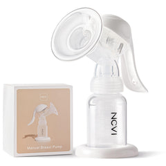 NCVI manual breast pump with 20mm flange close-up for comfortable nipple fit.
