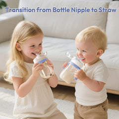 NCVI PPSU Milk Straw Sippy Cup easy-grip handles support little hands