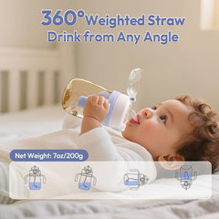 NCVI PPSU Milk Straw Sippy Cup weighted straw enables 360° sipping for toddlers