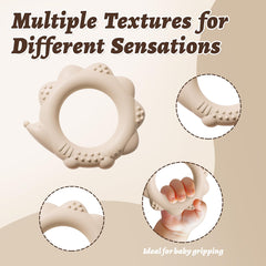 NCVI elk teether small ring supports secure grip for tiny hands.