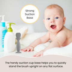 Nearbyme diaper cream brush in mauve shows portable 4-inch size for diaper bag.