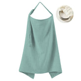 Neblueum nursing cover with arch neckline supports eye contact and airflow during feeds.