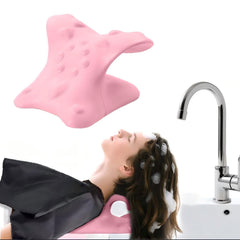 NebulaEdge adolescent hair-washing-station cape keeps clothes dry during washing