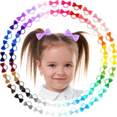 NEBURORA 60pcs baby hair ties bows 2inch with gentle grip for delicate hair.