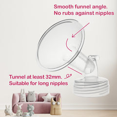 nenesupply 30mm flange close-up smooth tunnel reduces nipple rub