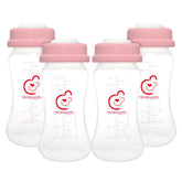 NENESUPPLY breastmilk bottle with collar and sealing disc for Spectra S1/S2, leak-free storage.