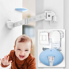 Neobay child-proof door strap closeup with adjustable safety strap for toddler protection