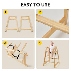 Neoflavie high chair with anti-slip foot pads protecting floors