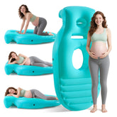 Neoflavie inflatable pregnancy pillow angled view shows elevated belly support for comfort