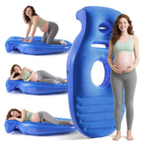 Neoflavie inflatable pregnancy pillow belly-elevated-setup provides elevated belly support for back relief.