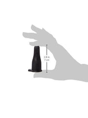 Neogen 7005 lamb nipple in black attached to a standard bottle demonstrating compatibility and durable design