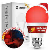 Neporal 625nm red light bulb in bedside lamp delivering calming wind-down glow