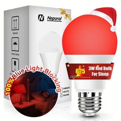 Neporal 625nm red light bulb in bedside lamp delivering calming wind-down glow