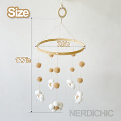 Nerdichic boho nursery mobile in neutral tones complements any crib décor.